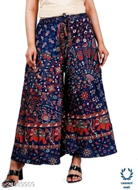 G4Girl jaipuri palazzo divider pant green - Free Size, Cotton, Printed, pack Of:1